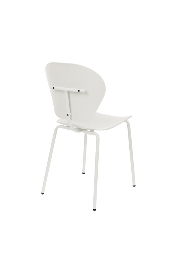 ZUIVER Ocean kokosmlk spisebordsstol - hvid genbrugt plast fra havet og hvid metal