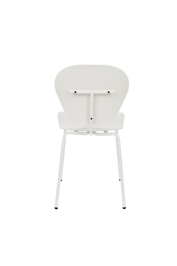 ZUIVER Ocean kokosmlk spisebordsstol - hvid genbrugt plast fra havet og hvid metal