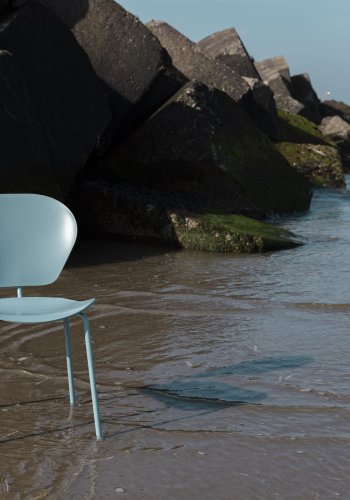 ZUIVER Ocean spisebordsstol - ocean bl genbrugt plast fra havet og ocean bl metal