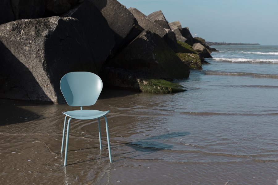 ZUIVER Ocean spisebordsstol - ocean bl genbrugt plast fra havet og ocean bl metal