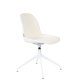 ZUIVER Albert Kuip spisebordsstol, m. drejefunktion - hvid polyester og hvid aluminium