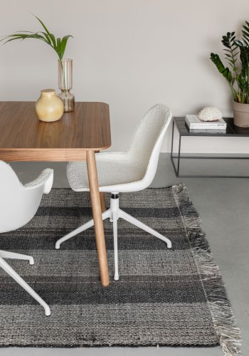 ZUIVER Albert Kuip spisebordsstol, m. drejefunktion - hvid polyester og hvid aluminium