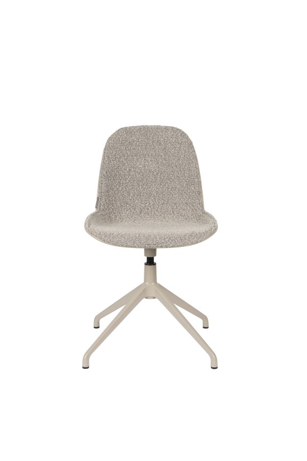 ZUIVER Albert Kuip spisebordsstol, m. drejefunktion - taupe polyester og taupe aluminium