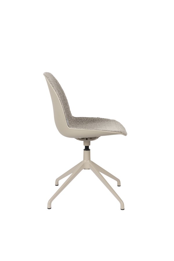 ZUIVER Albert Kuip spisebordsstol, m. drejefunktion - taupe polyester og taupe aluminium