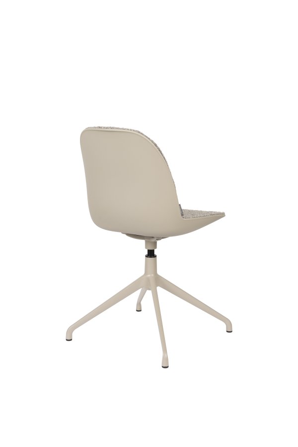 ZUIVER Albert Kuip spisebordsstol, m. drejefunktion - taupe polyester og taupe aluminium