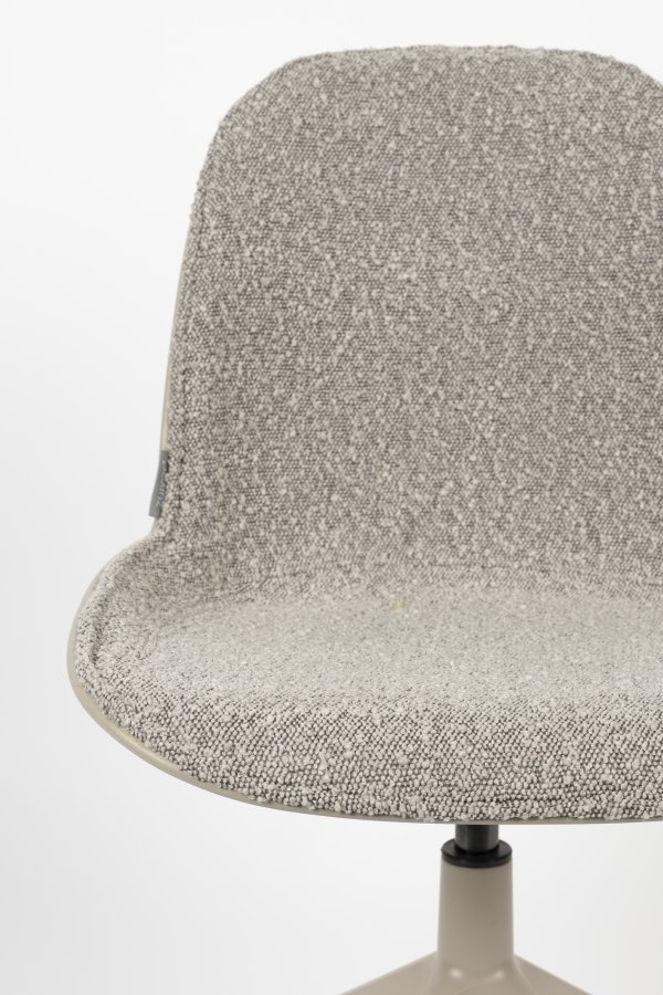 ZUIVER Albert Kuip spisebordsstol, m. drejefunktion - taupe polyester og taupe aluminium