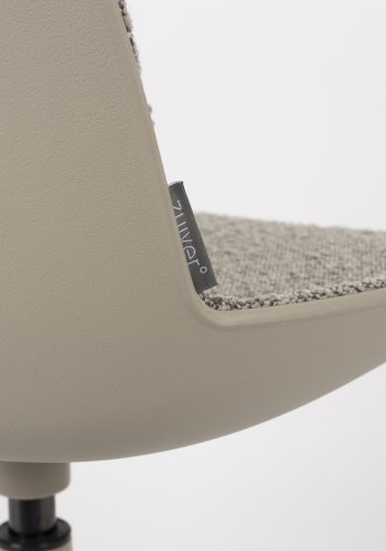 ZUIVER Albert Kuip spisebordsstol, m. drejefunktion - taupe polyester og taupe aluminium