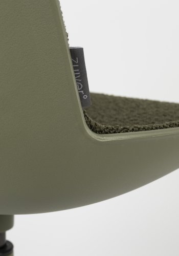 ZUIVER Albert Kuip spisebordsstol, m. drejefunktion - grn polyester og grn aluminium