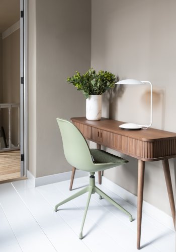 ZUIVER Albert Kuip spisebordsstol, m. drejefunktion - grn polyester og grn aluminium