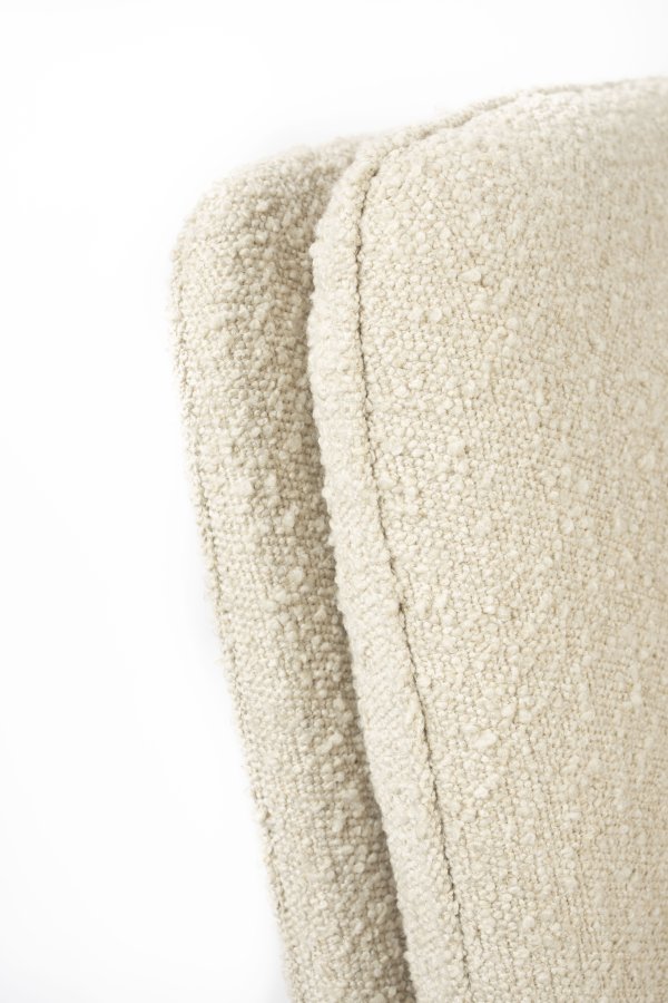 ZUIVER Tyler spisebordsstol, m. drejefunktion - hvid bouclé stof og sort stl