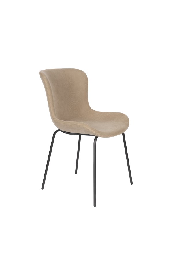 WHITE LABEL LIVING Junzo spisebordsstol - taupe fljl og metal