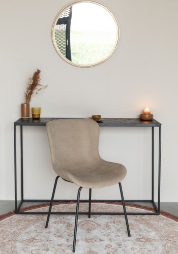 WHITE LABEL LIVING Junzo spisebordsstol - taupe fljl og metal