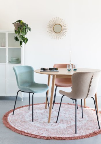 WHITE LABEL LIVING Junzo spisebordsstol - taupe fljl og metal