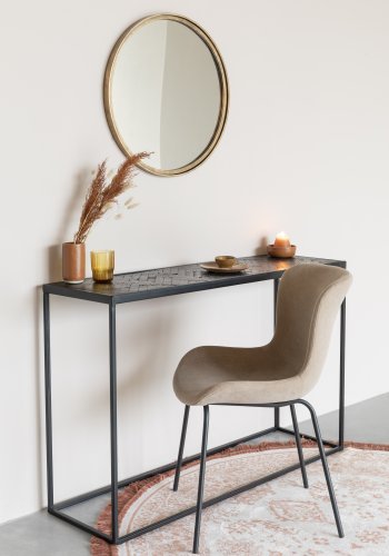 WHITE LABEL LIVING Junzo spisebordsstol - taupe fljl og metal