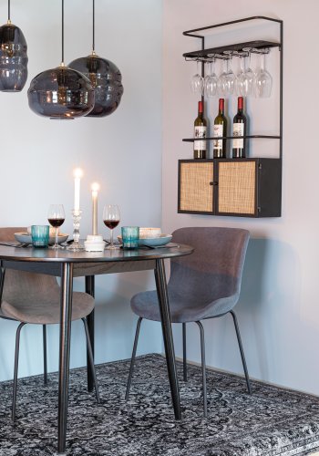 WHITE LABEL LIVING Junzo spisebordsstol - bl fljl og metal