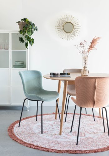 WHITE LABEL LIVING Junzo spisebordsstol - gammelrosa fljl og metal