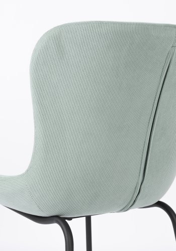 WHITE LABEL LIVING Junzo spisebordsstol - lysegrn fljl og metal