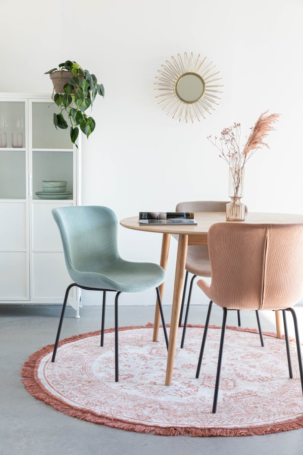 WHITE LABEL LIVING Junzo spisebordsstol - lysegrn fljl og metal