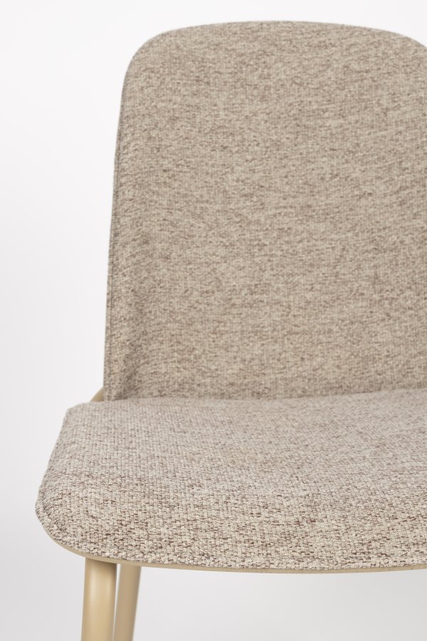 ZUIVER Clip spisebordsstol - beige polyester, egefinér og metal
