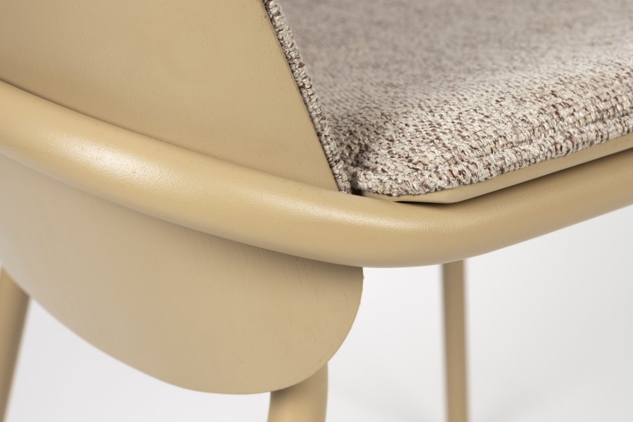 ZUIVER Clip spisebordsstol - beige polyester, egefinér og metal