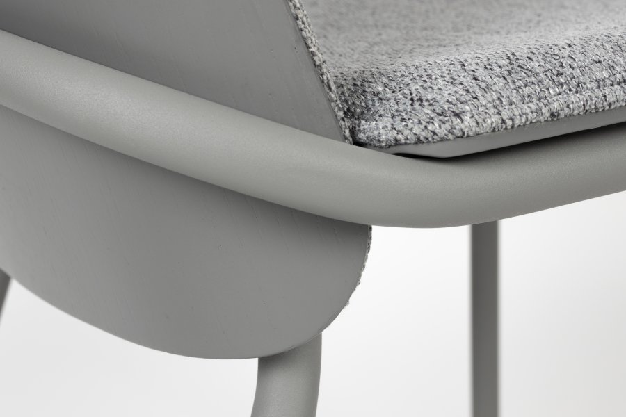 ZUIVER Clip spisebordsstol - gr polyester, egefinér og metal