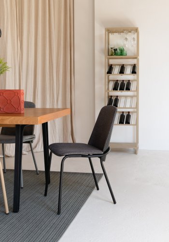 ZUIVER Clip spisebordsstol - gr polyester, egefinér og metal