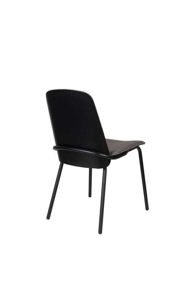 ZUIVER Clip spisebordsstol - gr polyester og sort egefinérmetal