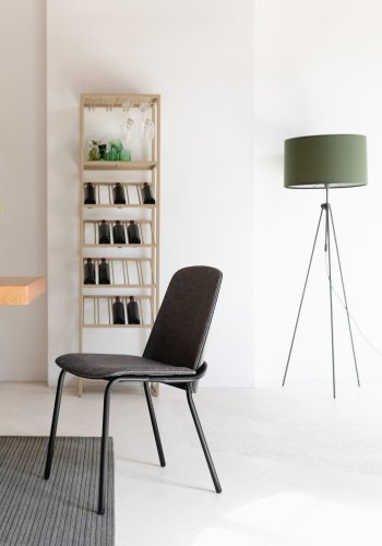 ZUIVER Clip spisebordsstol - gr polyester og sort egefinérmetal