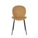 ZUIVER Bonnet spisebordsstol - okkergul fljl stof og sort metal