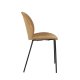 ZUIVER Bonnet spisebordsstol - okkergul fljl stof og sort metal