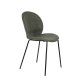 ZUIVER Bonnet spisebordsstol - grn fljl stof og sort metal