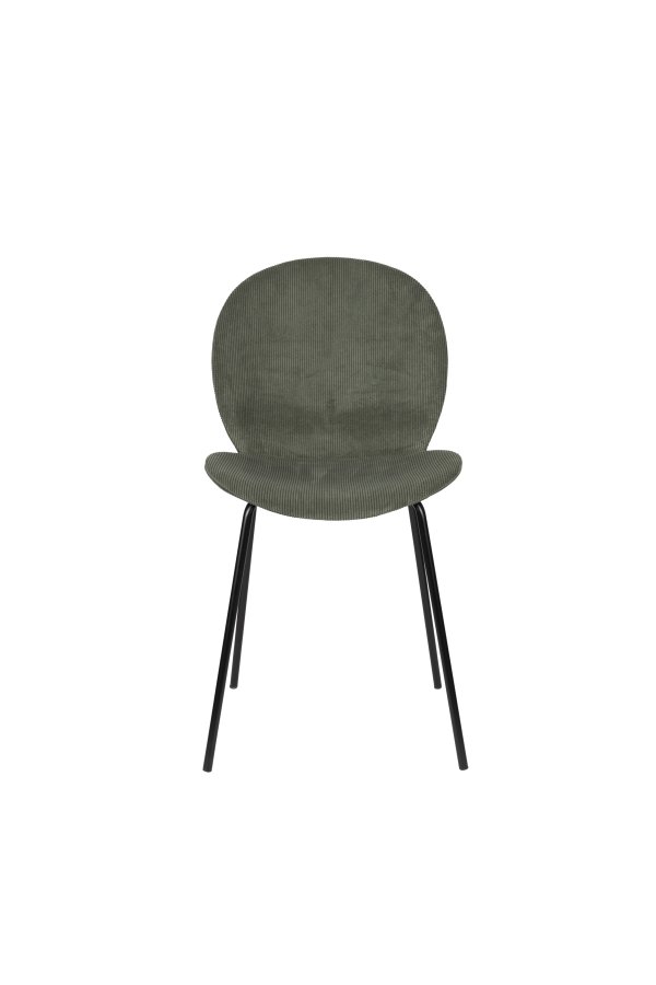 ZUIVER Bonnet spisebordsstol - grn fljl stof og sort metal