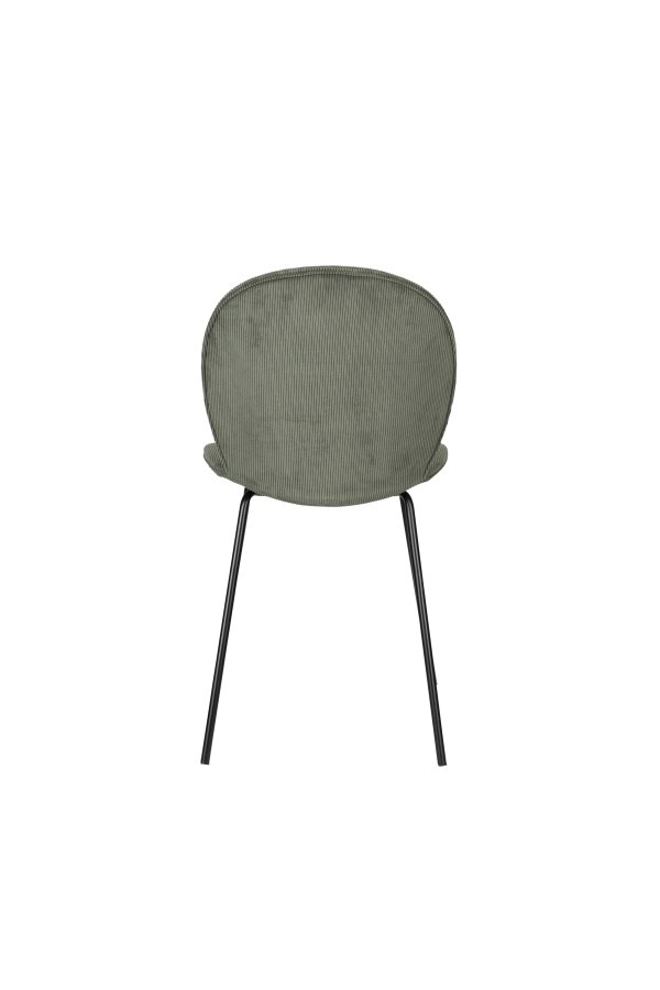 ZUIVER Bonnet spisebordsstol - grn fljl stof og sort metal