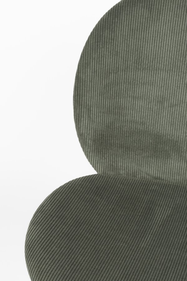 ZUIVER Bonnet spisebordsstol - grn fljl stof og sort metal