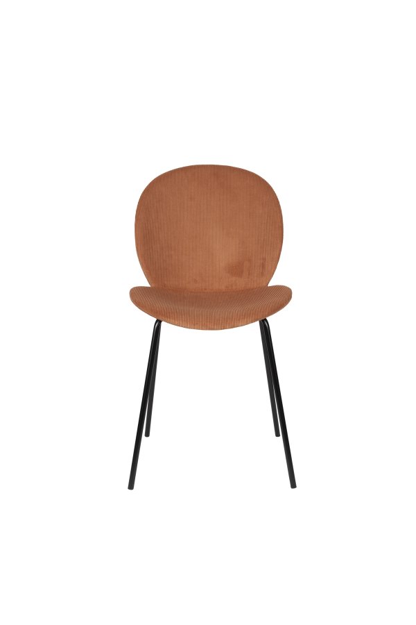 ZUIVER Bonnet spisebordsstol - terracotta fljl stof og sort metal