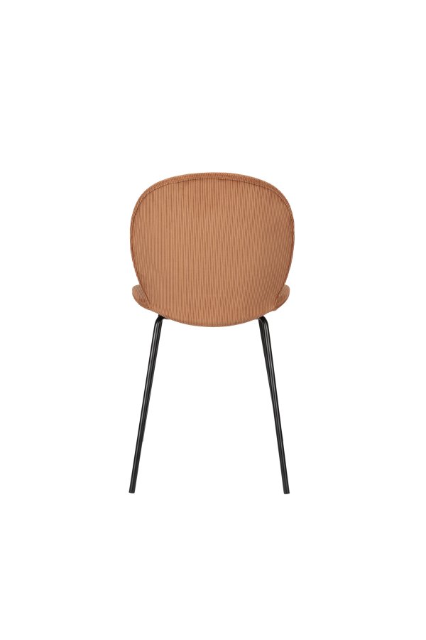 ZUIVER Bonnet spisebordsstol - terracotta fljl stof og sort metal