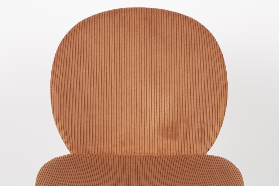 ZUIVER Bonnet spisebordsstol - terracotta fljl stof og sort metal