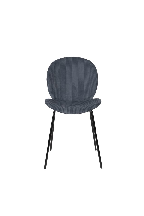 ZUIVER Bonnet spisebordsstol - grbl fljl stof og sort metal