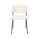 WHITE LABEL LIVING Jolien spisebordsstol - hvid bouclé og sort stl