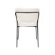 WHITE LABEL LIVING Jolien spisebordsstol - hvid bouclé og sort stl