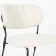 WHITE LABEL LIVING Jolien spisebordsstol - hvid bouclé og sort stl