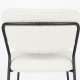 WHITE LABEL LIVING Jolien spisebordsstol - hvid bouclé og sort stl