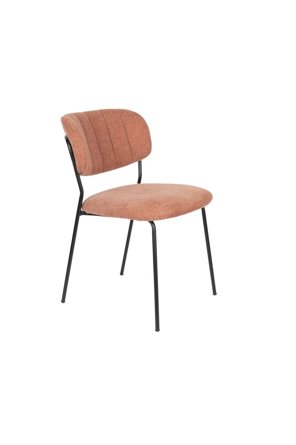 WHITE LABEL LIVING Jolien spisebordsstol - lyserd polyester og sort stl