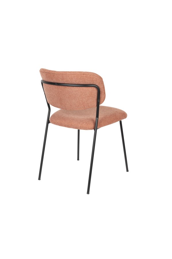 WHITE LABEL LIVING Jolien spisebordsstol - lyserd polyester og sort stl