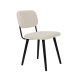 WHITE LABEL LIVING Jake spisebordsstol - offwhite bouclé og egetr