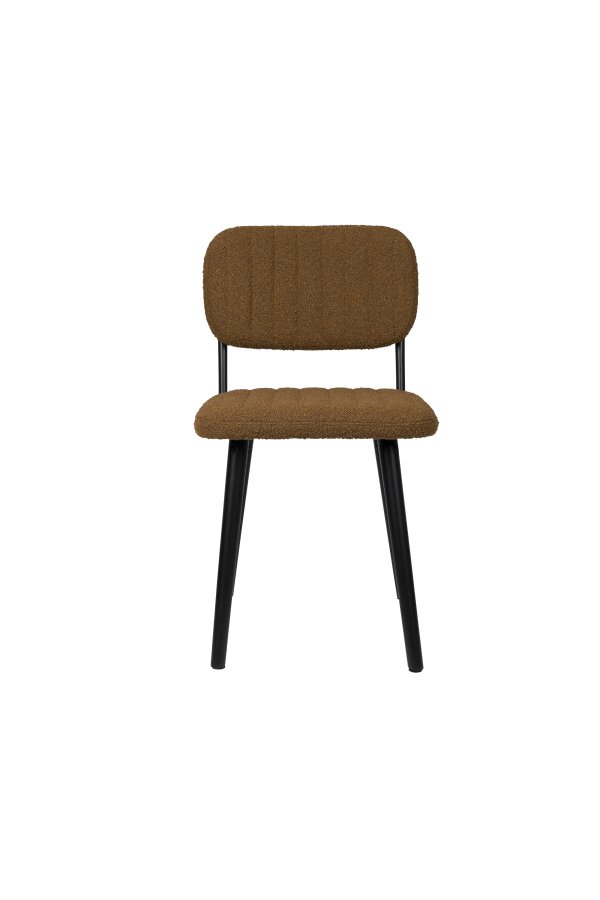 WHITE LABEL LIVING Jake spisebordsstol - okker bouclé og egetr