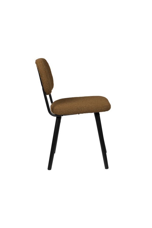 WHITE LABEL LIVING Jake spisebordsstol - okker bouclé og egetr
