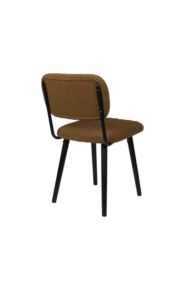 WHITE LABEL LIVING Jake spisebordsstol - okker bouclé og egetr