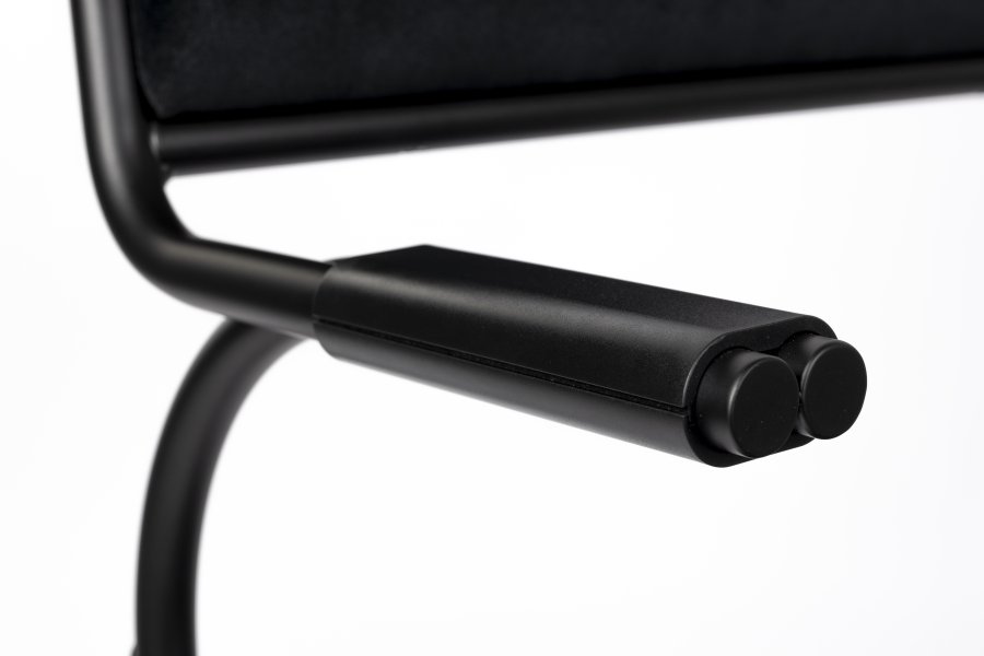 ZUIVER Alba lnestol, m. armln - sort fljl og sort metal