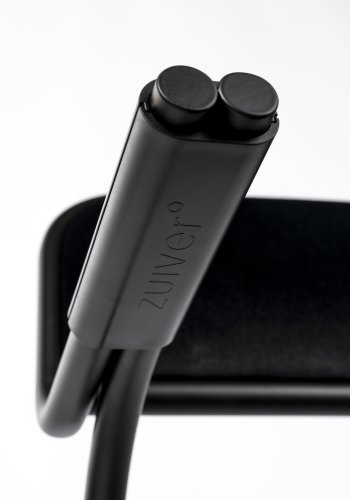 ZUIVER Alba lnestol, m. armln - sort fljl og sort metal